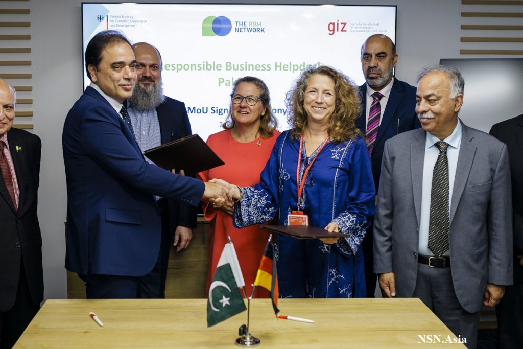 German Federal Minister for Economic Cooperation and Development, Svenja Schulze, holds meeting Pakistan Minister for Commerce, Jam Kamal Khan in Islamabad Aug 22, 2024 NSN Asia